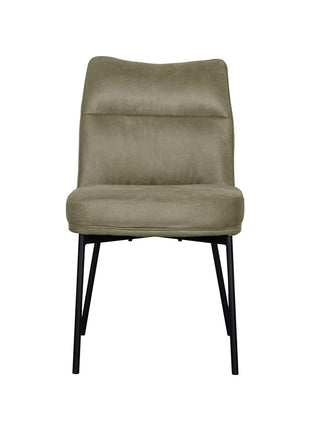 LABEL51 Eetkamerstoel Lennon - Moss - Micro Suede - Zwart Metalen Frame