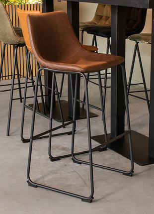LABEL51 Barkruk Risto - Bruin - Kunstleder - Hoog