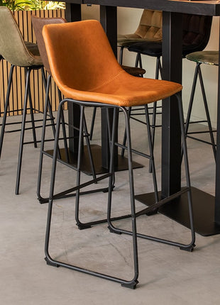 LABEL51 Barkruk Risto - Cognac - Kunstleder - Hoog