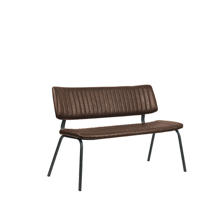 LABEL51 Eetkamerbanken Gusto - Bruin - Kunstleder - 120 cm