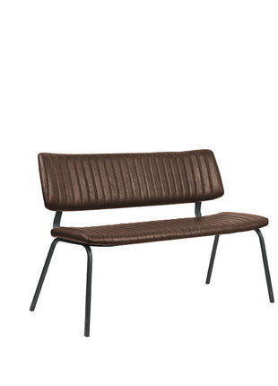 LABEL51 Eetkamerbanken Gusto - Bruin - Kunstleder - 120 cm