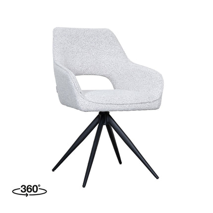 LABEL51 Eetkamerstoel Finley - Wit - Boucle