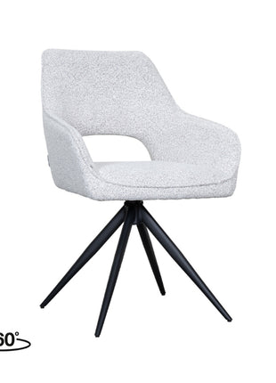 LABEL51 Eetkamerstoel Finley - Wit - Boucle