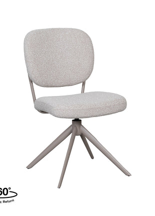 LABEL51 Eetkamerstoel Geneva - Naturel - Royal Boucle - Taupe Metalen Frame