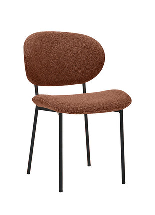 LABEL51 Eetkamerstoel Senn - Coral - Boucle - Zwart Metalen Frame