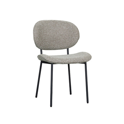 LABEL51 Eetkamerstoel Senn - Mushroom - Royal Boucle - Zwart Metalen Frame