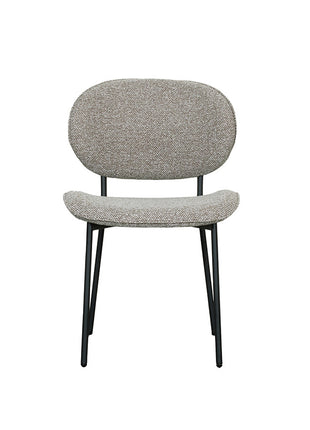 LABEL51 Eetkamerstoel Senn - Mushroom - Royal Boucle - Zwart Metalen Frame