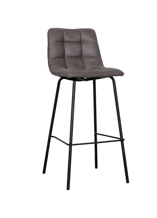 LABEL51 Barkruk Bistro - Antraciet - Micro Suede - Hoog