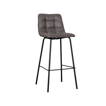 LABEL51 Barkruk Bistro - Antraciet - Micro Suede - Hoog