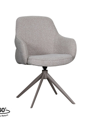 LABEL51 Eetkamerstoel Bern - Naturel - Boucle - Taupe Metalen Frame