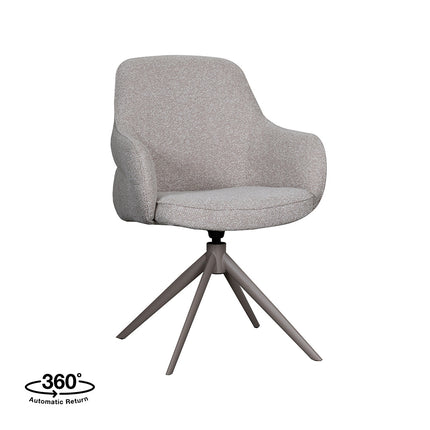 LABEL51 Eetkamerstoel Bern - Naturel - Boucle - Taupe Metalen Frame