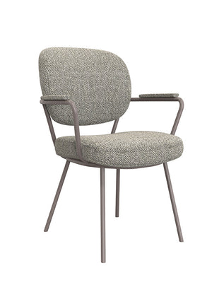 LABEL51 Eetkamerstoel Lausanne - Mushroom - Royal Boucle - Brons Metalen Frame