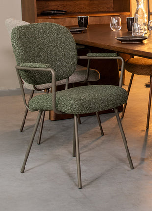 LABEL51 Eetkamerstoel Lausanne - Forest - Royal Boucle - Forest Metalen Frame