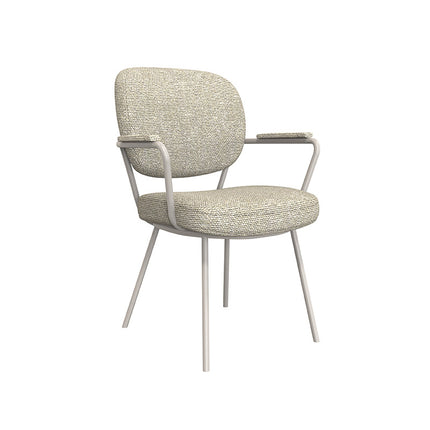 LABEL51 Eetkamerstoel Lausanne - Naturel - Royal Boucle - Taupe Metalen Frame