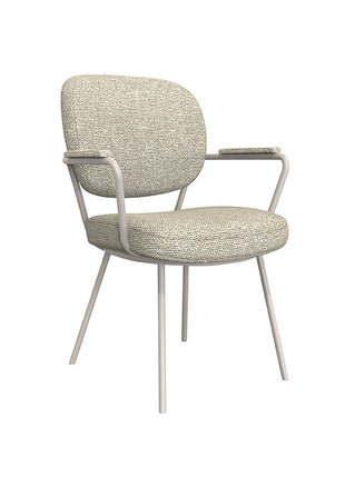 LABEL51 Eetkamerstoel Lausanne - Naturel - Royal Boucle - Taupe Metalen Frame