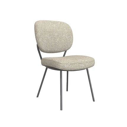 LABEL51 Eetkamerstoel Singapore - Naturel - Royal Boucle - Zwart Metalen Frame