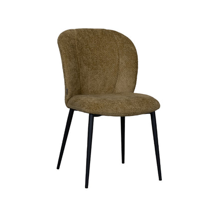 LABEL51 Eetkamerstoel Vino - Mustard - Elite - Zwart Metalen Frame