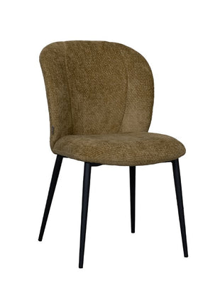 LABEL51 Eetkamerstoel Vino - Mustard - Elite - Zwart Metalen Frame