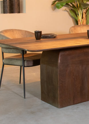 LABEL51 Eetkamertafel Owen - Espresso - Mangohout - 220 cm