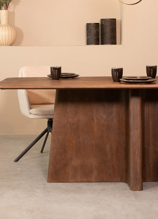 LABEL51 Eetkamertafel Scott - Espresso - Mangohout - 200 cm