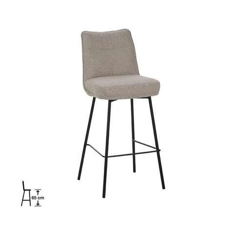 LABEL51 Barkruk Lennon - Naturel - Royal Boucle - Hoog
