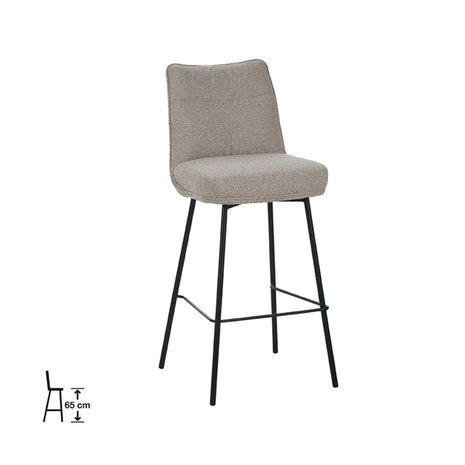 LABEL51 Barkruk Lennon - Naturel - Royal Boucle - Hoog