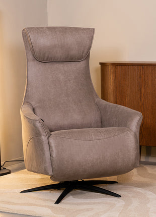 LABEL51 Fauteuil Lund - Taupe - Micro Suede