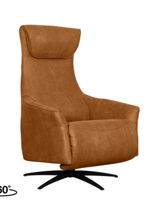 LABEL51 Fauteuil Lund - Cognac - Micro Suede - 2-Motorig - Met Massagefunctie