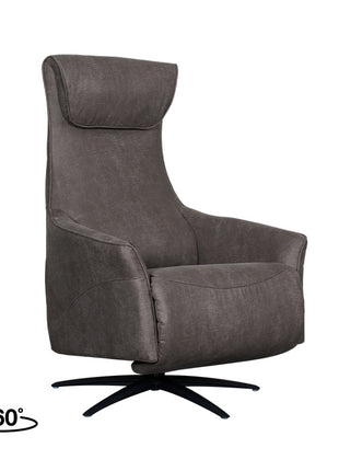 LABEL51 Fauteuil Lund - Antraciet - Micro Suede - 2-Motorig - Met Massagefunctie