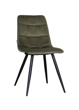 LABEL51 Eetkamerstoel Bistro - Hunter - Fluweel - Zwart Metalen Frame