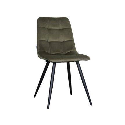 LABEL51 Eetkamerstoel Bistro - Hunter - Fluweel - Zwart Metalen Frame