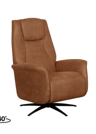 LABEL51 Fauteuil Stockholm - Cognac - Micro Suede - 1-Motorig