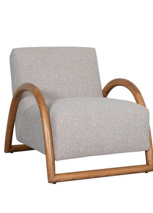 LABEL51 Fauteuil Viggo - Naturel - Royal Boucle - Naturel Houten Frame