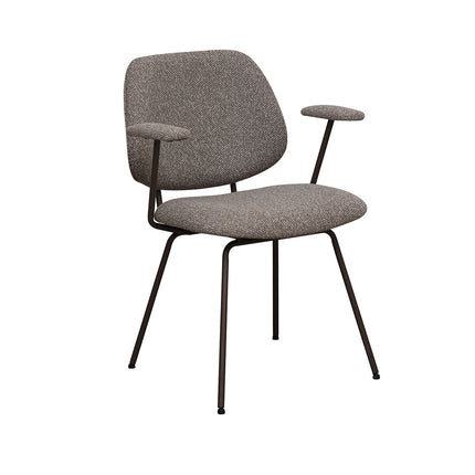 LABEL51 Eetkamerstoel Loreto - Mushroom - Royal Boucle - Brons Metalen Frame