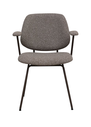 LABEL51 Eetkamerstoel Loreto - Mushroom - Royal Boucle - Brons Metalen Frame