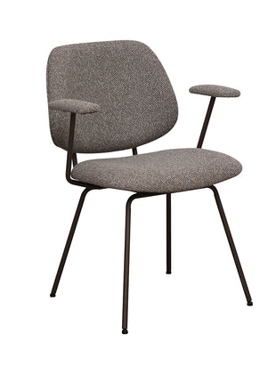 LABEL51 Eetkamerstoel Loreto - Mushroom - Royal Boucle - Brons Metalen Frame