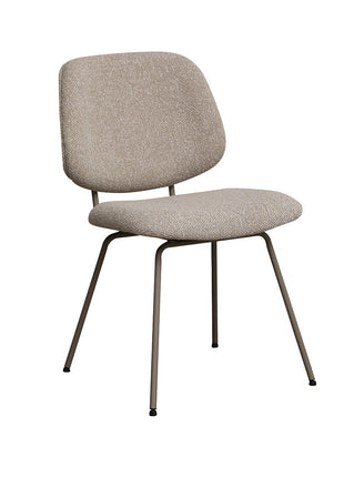 LABEL51 Eetkamerstoel Ravenna - Naturel - Royal Boucle - Taupe Metalen Frame