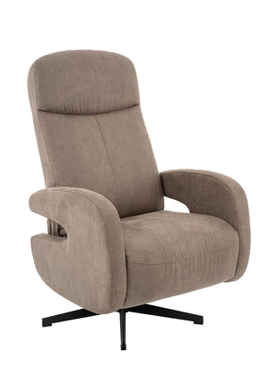 LABEL51 Fauteuil Esbjerg - Taupe - Micro Suede - Manueel Verstelbaar