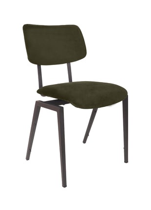 LABEL51 Eetkamerstoel Stapelbaar - Hunter - Fluweel - Zwart Metalen Frame