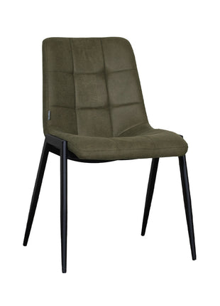 LABEL51 Eetkamerstoel Noor - Moss - Micro Suede - Zwart Metalen Frame
