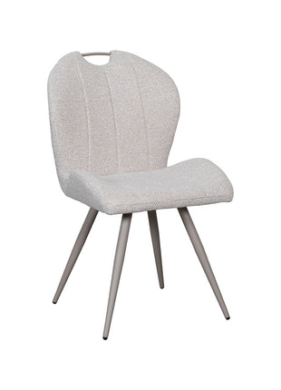 LABEL51 Eetkamerstoel Silly - Naturel - Boucle - Taupe Metalen Frame