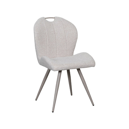 LABEL51 Eetkamerstoel Silly - Naturel - Boucle - Taupe Metalen Frame