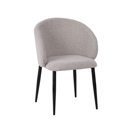 LABEL51 Eetkamerstoel Yuki - Naturel - Boucle - Taupe Metalen Frame