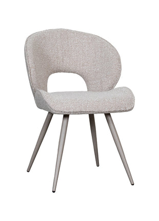 LABEL51 Eetkamerstoel Sakura - Naturel - Boucle - Taupe Metalen Frame