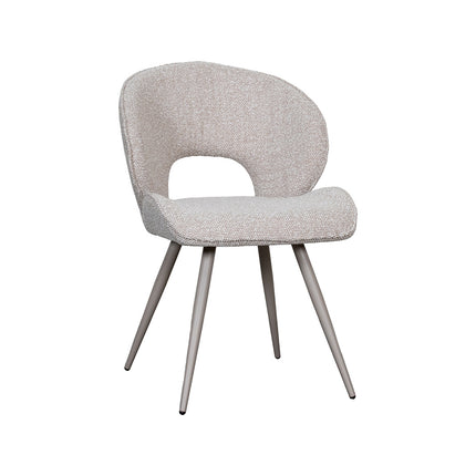 LABEL51 Eetkamerstoel Sakura - Naturel - Boucle - Taupe Metalen Frame