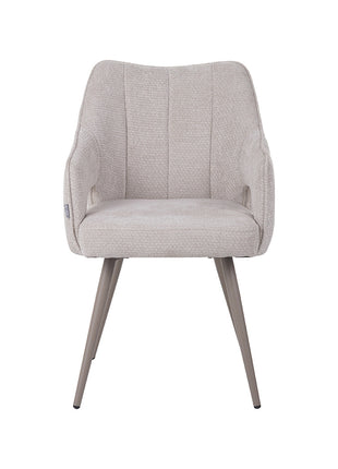 LABEL51 Eetkamerstoel Stan - Naturel - Elite - Taupe Metalen Frame