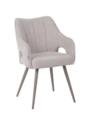 LABEL51 Eetkamerstoel Stan - Naturel - Elite - Taupe Metalen Frame
