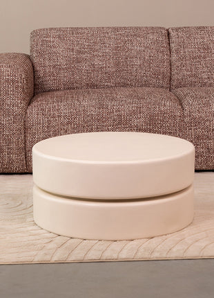 LABEL51 Salontafel Milly - Soft Sand - Mangohout - 70 cm - Rond