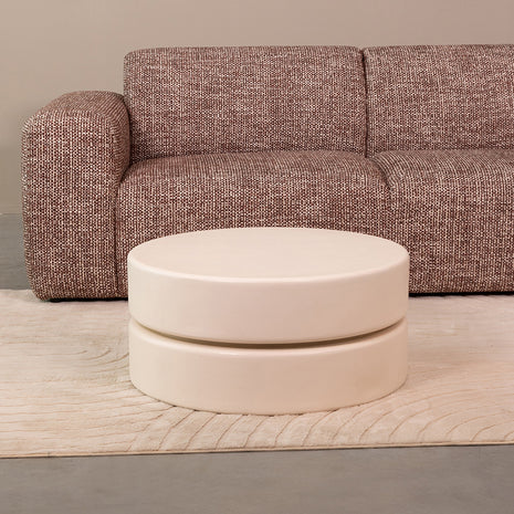 LABEL51 Salontafel Milly - Soft Sand - Mangohout - 70 cm - Rond