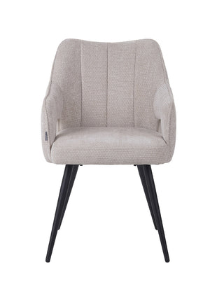 LABEL51 Eetkamerstoel Stan - Naturel - Elite - Zwart Metalen Frame